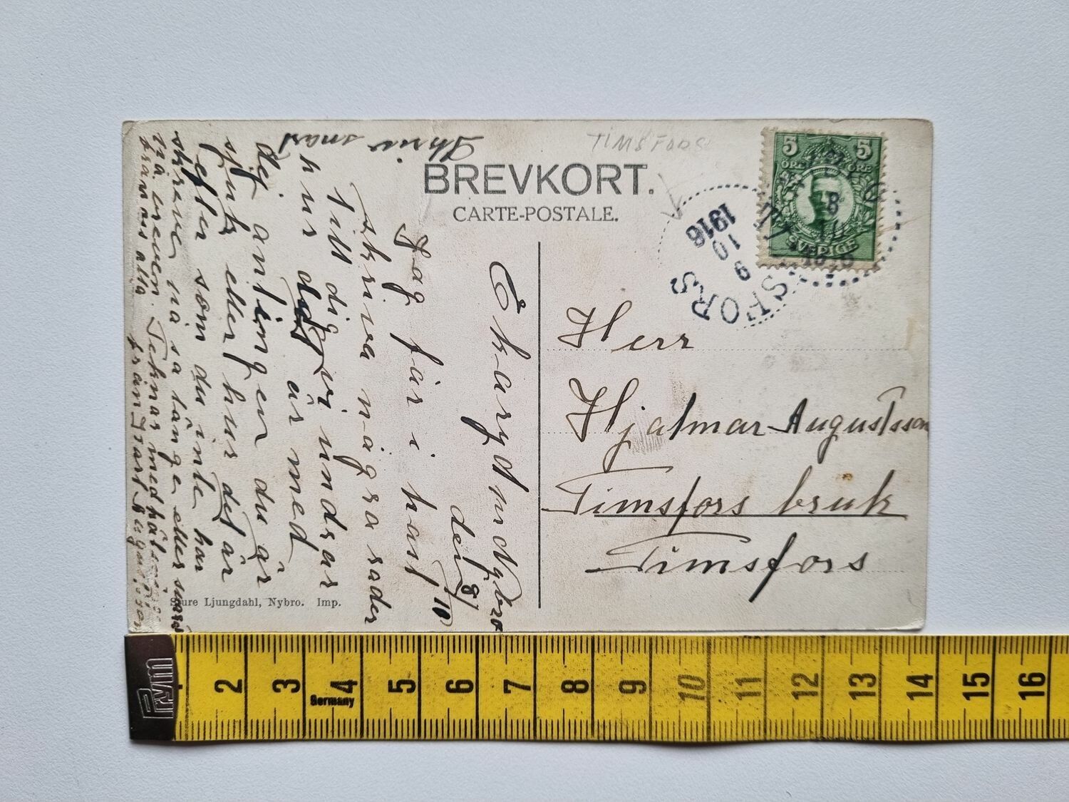 Vykort Nybro Fru Böhlmarks villa, Pukeberg, 1918