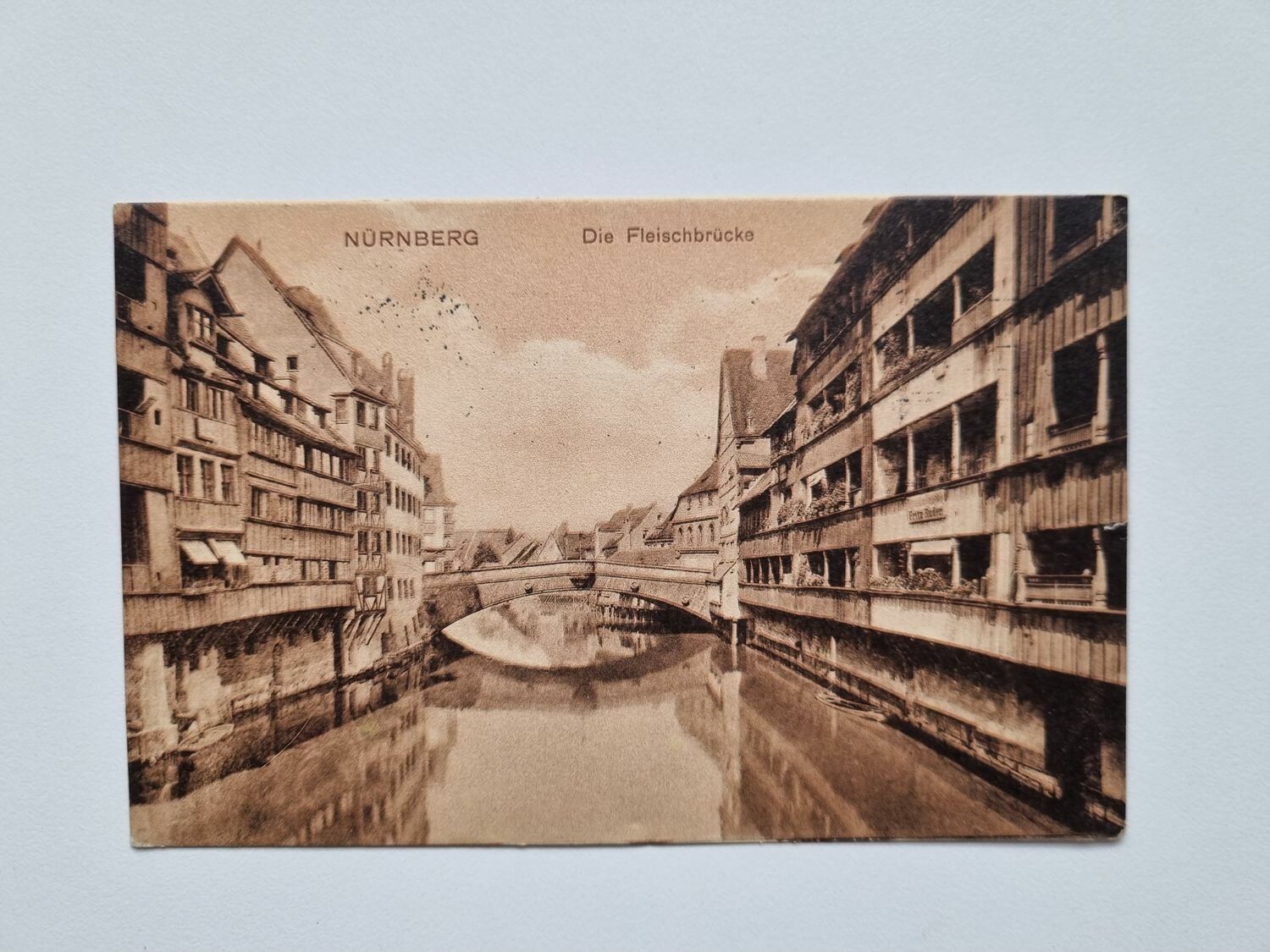 Vykort NÜRNBERG Die Fleischbrücke 1910