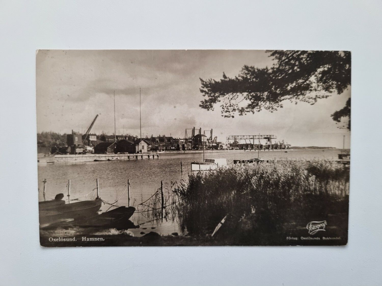 Vykort Oxelösund. Hamnen. 1936