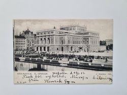 Vykort Parad utanför Kungliga Operan, Stockholm 1903