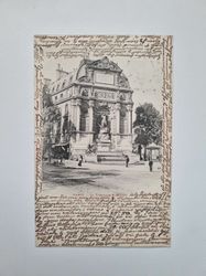 Vykort Paris La Fontaine S' - Michel