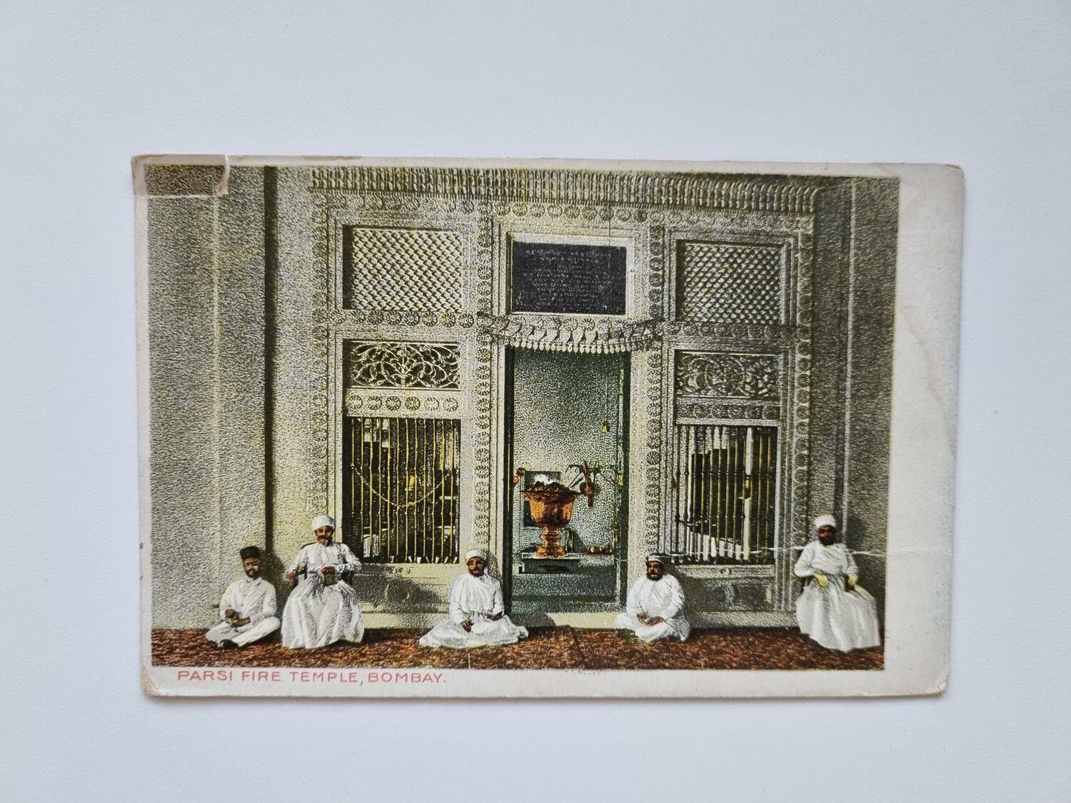 Vykort PARSI FIRE TEMPLE, BOMBAY