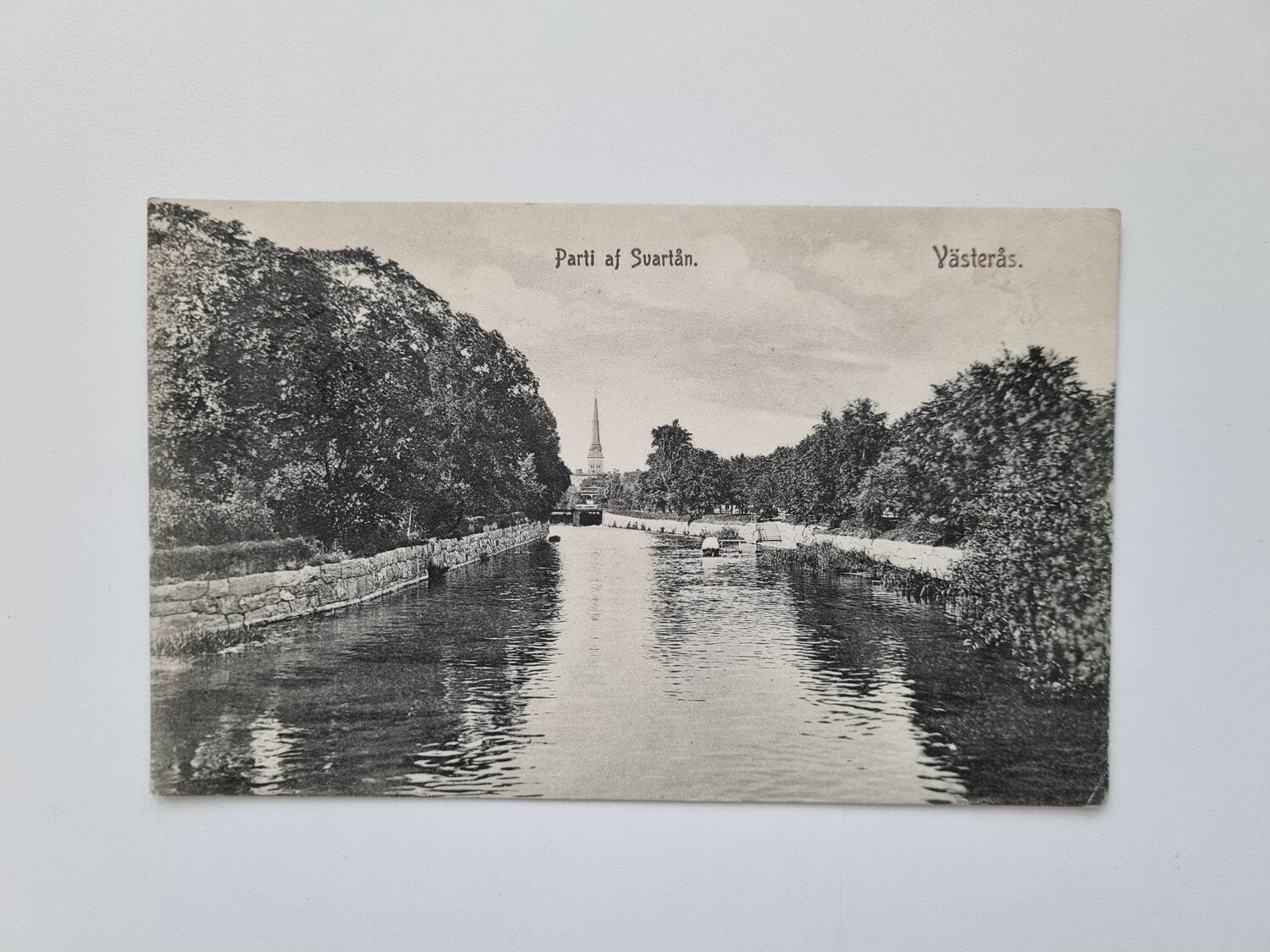 Vykort Parti af Svartån. Västerås, 1917