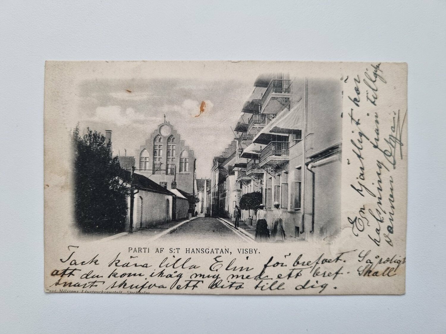 Vykort PARTI AF S:T HANSGATAN, VISBY. 1902