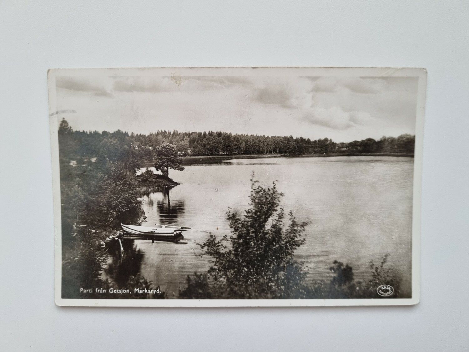 Vykort Parti från Getsjön, Markaryd, 1941