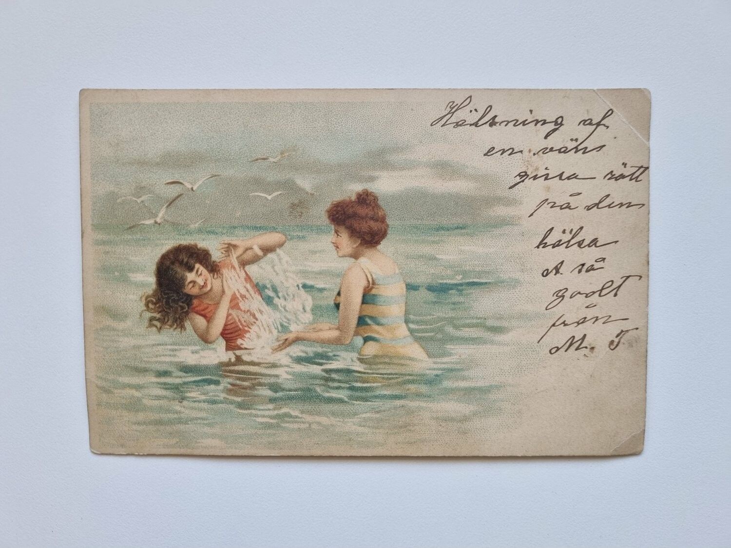 Vykort Plaskande damer, 1901