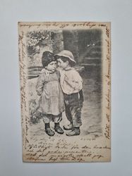 Vykort Pojke berättar hemlighet, 1906