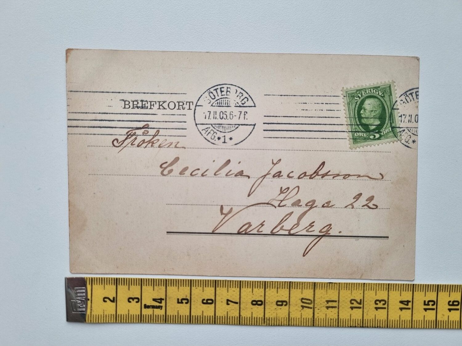 Vykort Pojke berättar hemlighet, 1906