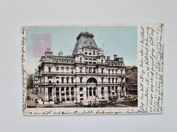 Vykort POST OFFICE BOSTAN MASS - 1905