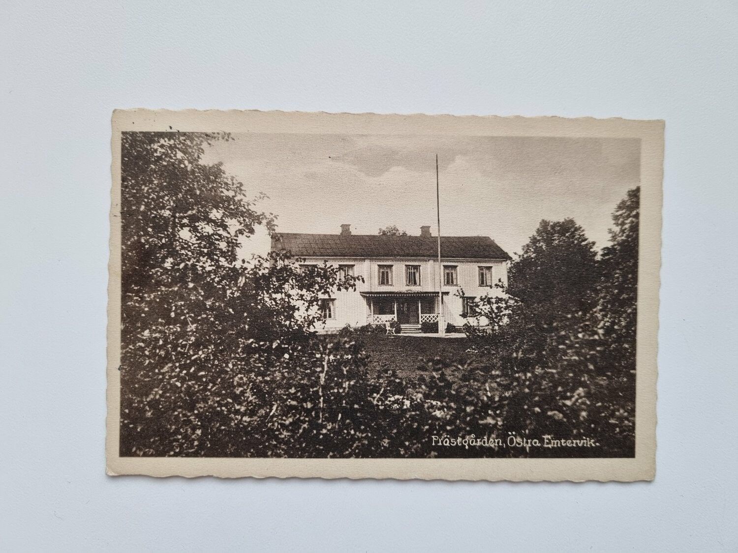 Vykort Prästgården, Östra Emtervik 1928