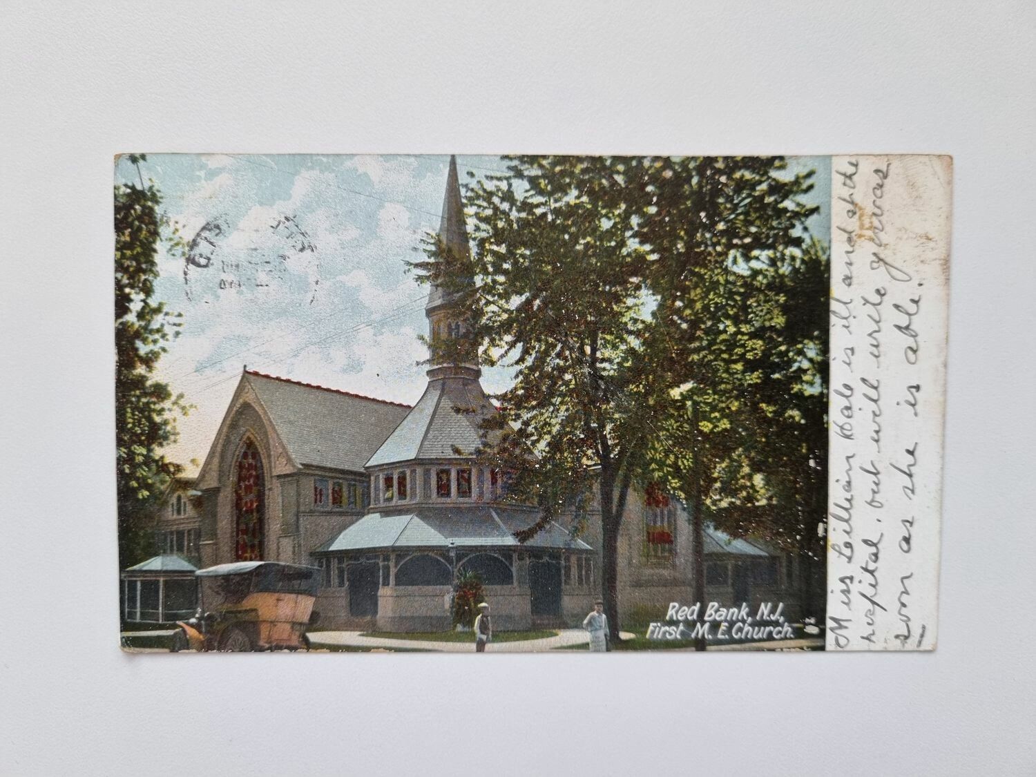 Vykort Red Bank, NJ, First M. E. Church - 1906