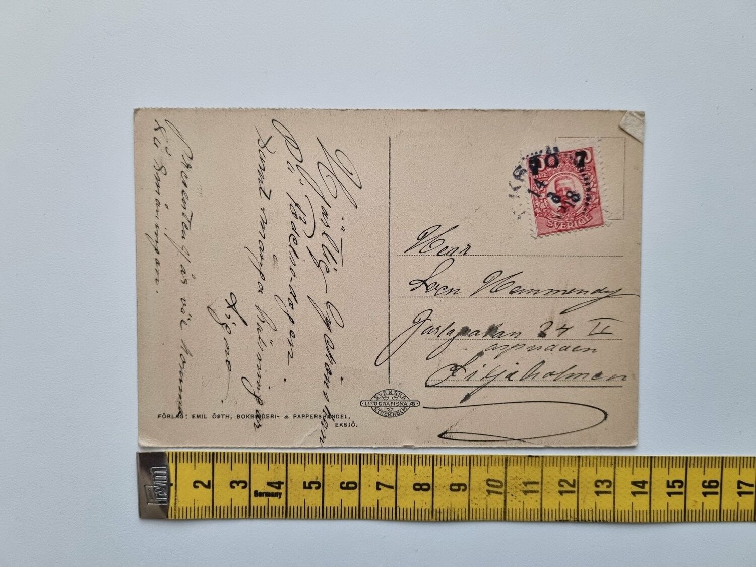 Vykort Realskolan, Eksjö 1918