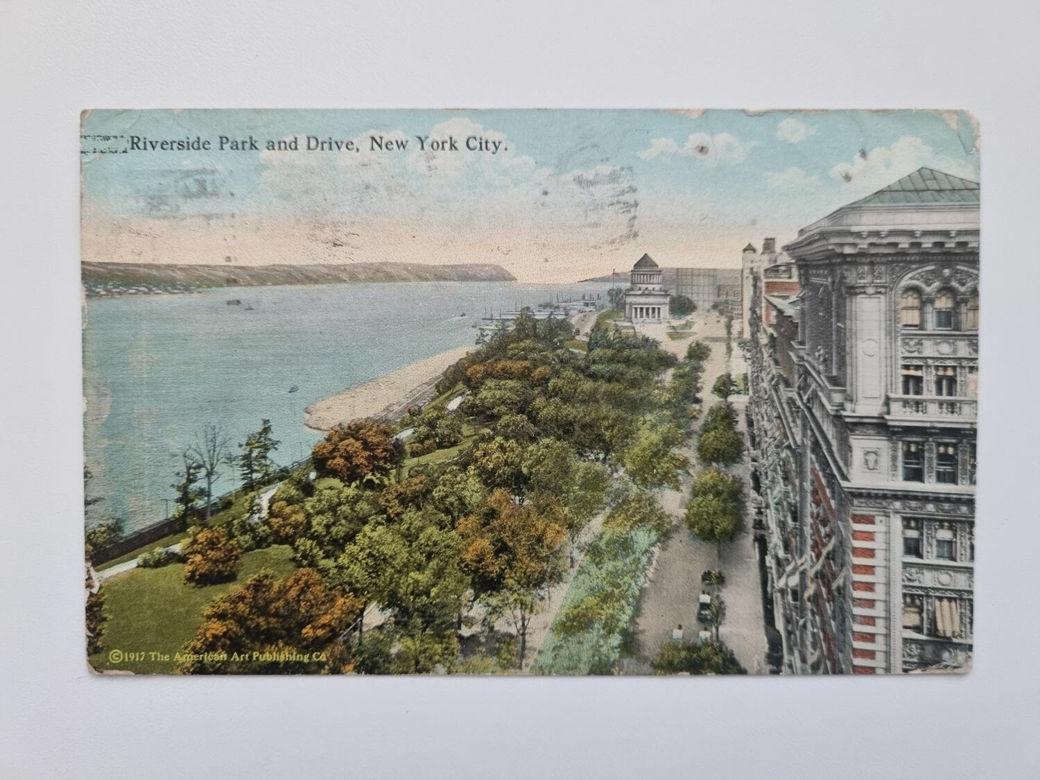 Vykort Riverside Park and Drive, New York City, 1923