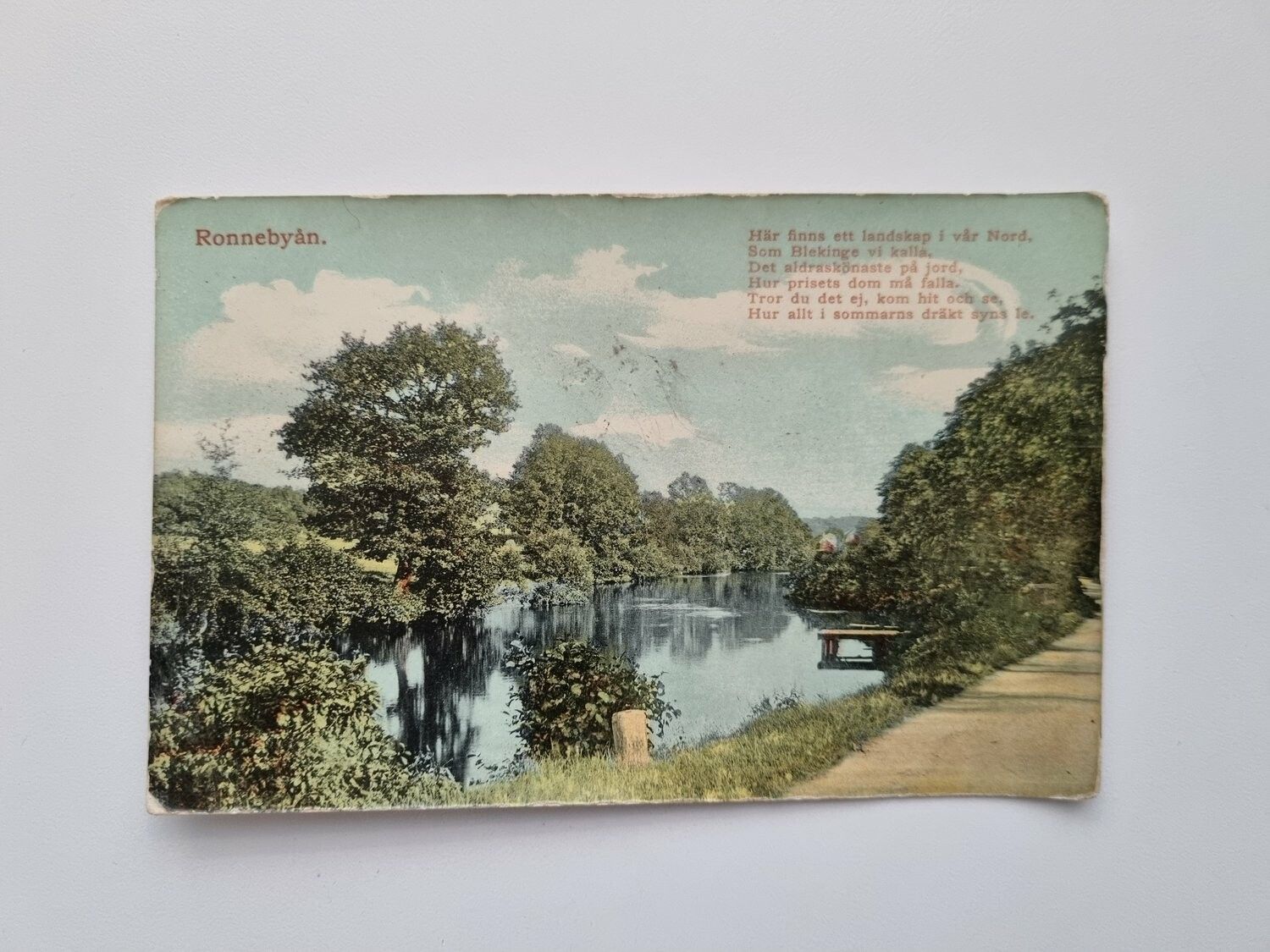 Vykort Ronnebyån, 1915