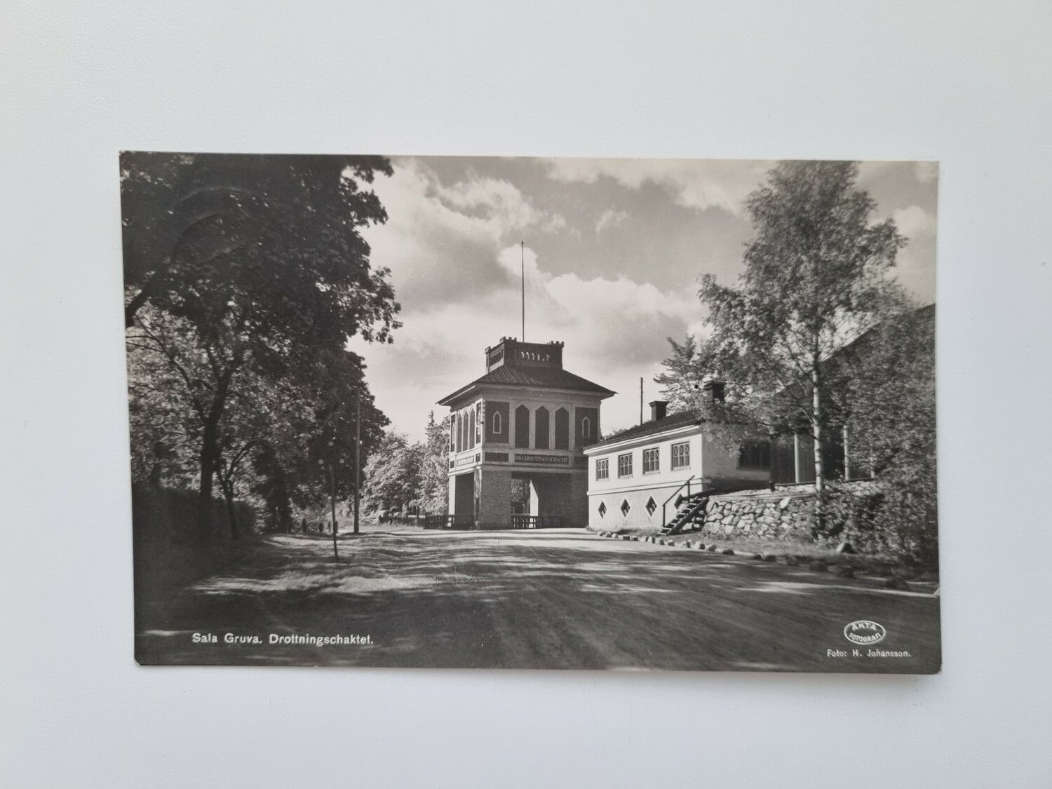Vykort Sala Gruva. Drottningschaktet