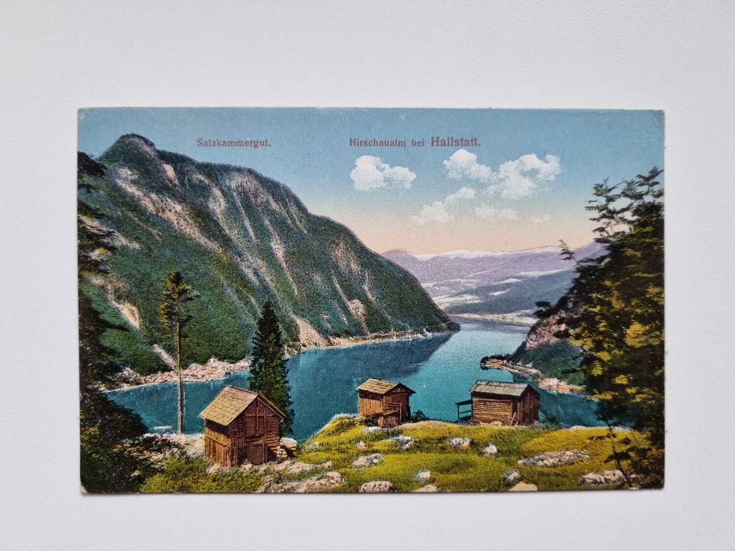 Vykort Salzkammergut. Hirschaualm bei Hallstatt.
