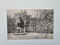 Vykort Schèelestatyn i Humlegården 1907