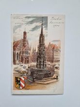 Vykort Schöner Brunnen, NÜRNBERG - 1900
