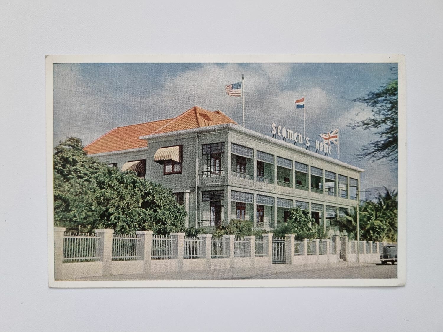 Vykort Seamen's Home. Curacao N.A