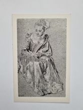 Vykort SEATED LADY WITH A FAN