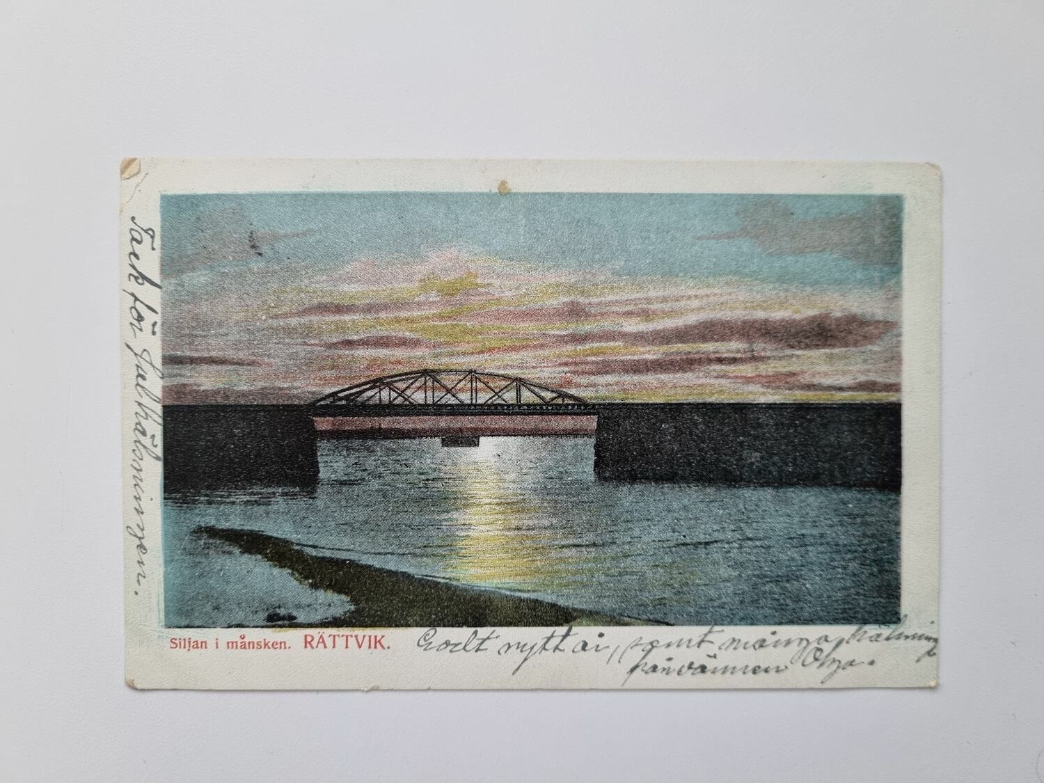 Vykort Siljan i månsken, RÄTTVIK