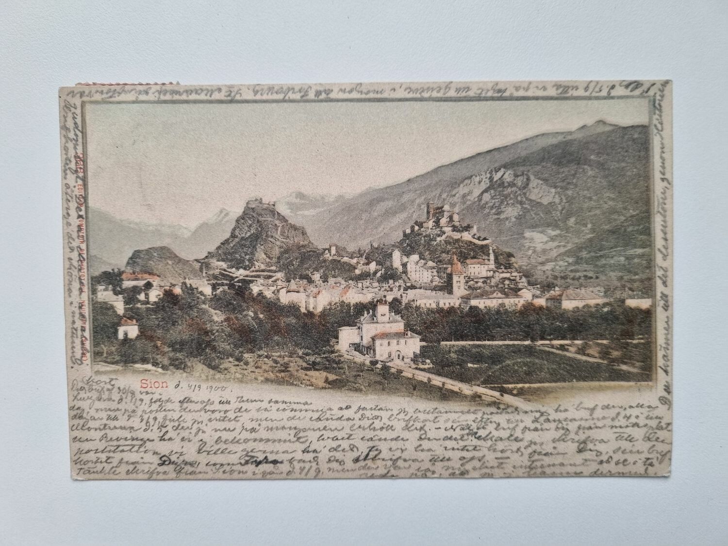 Vykort Sion, Israel Jerusalem år 1900