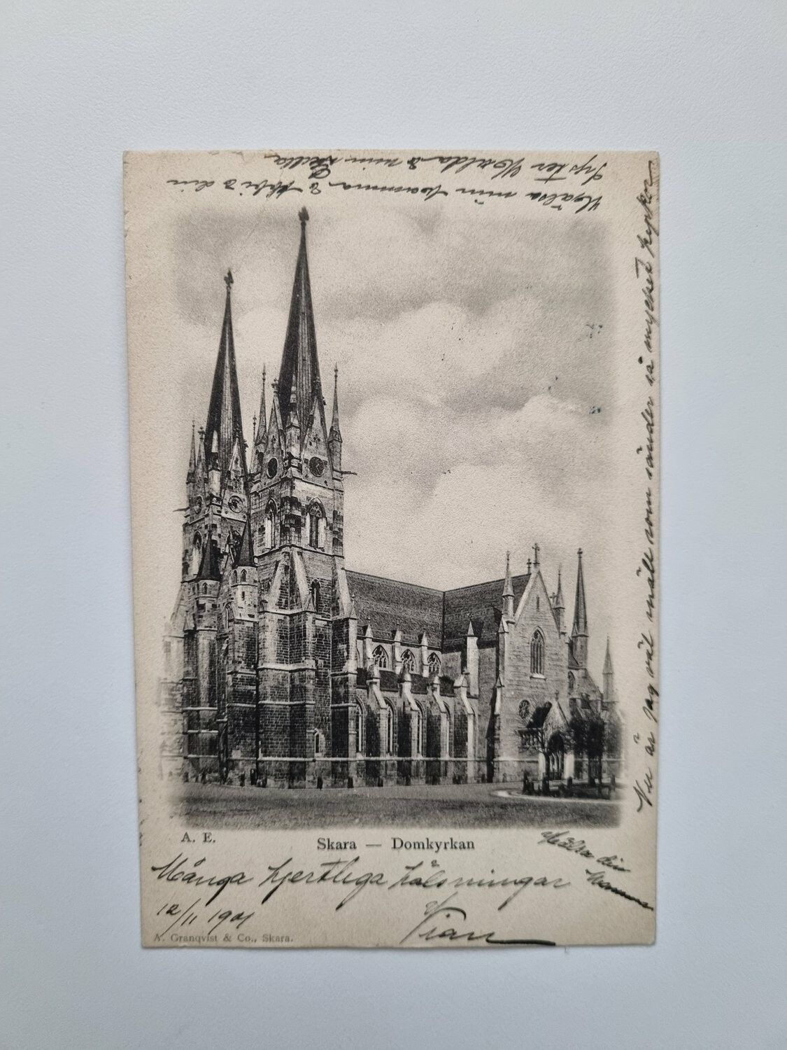 Vykort Skara Domkyrkan 1901