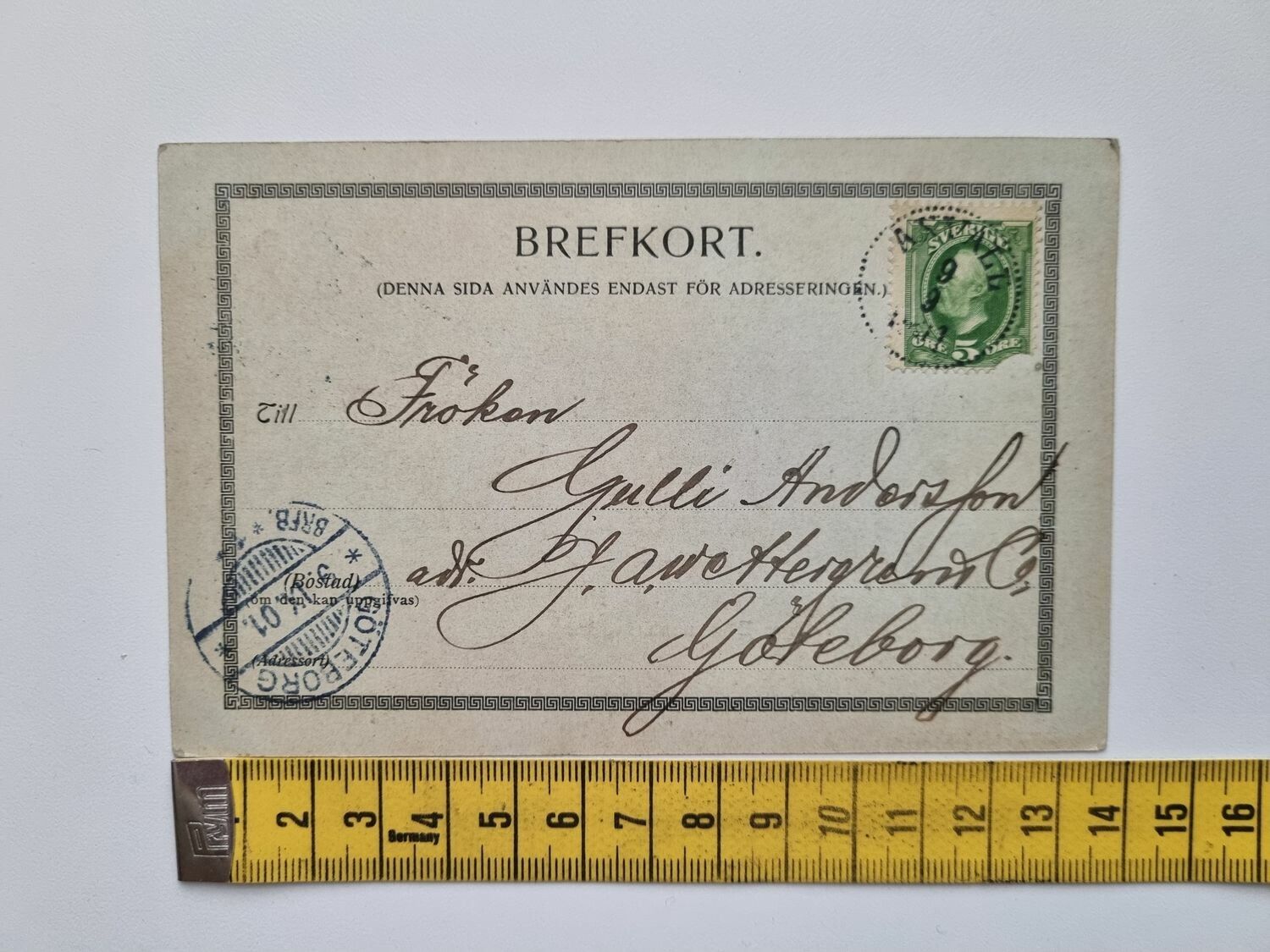 Vykort Skara Högre Elementarläroverket, 1901