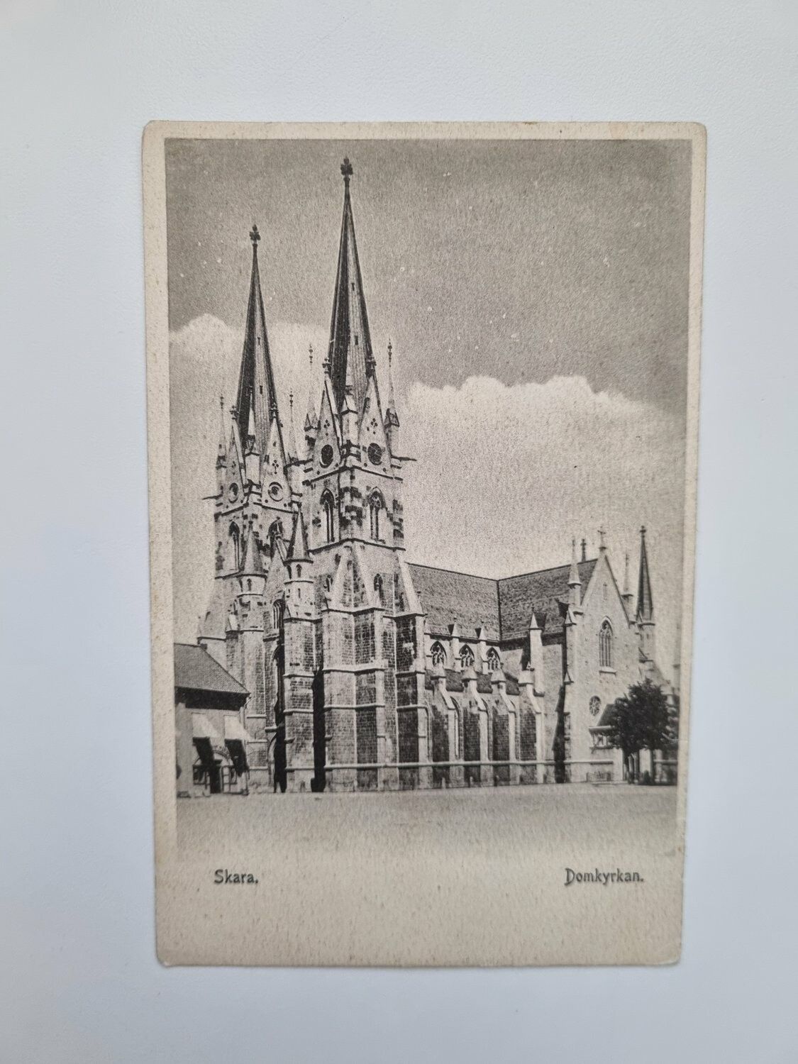 Vykort Skara. Domkyrkan
