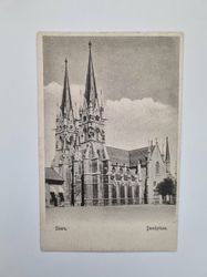 Vykort Skara. Domkyrkan