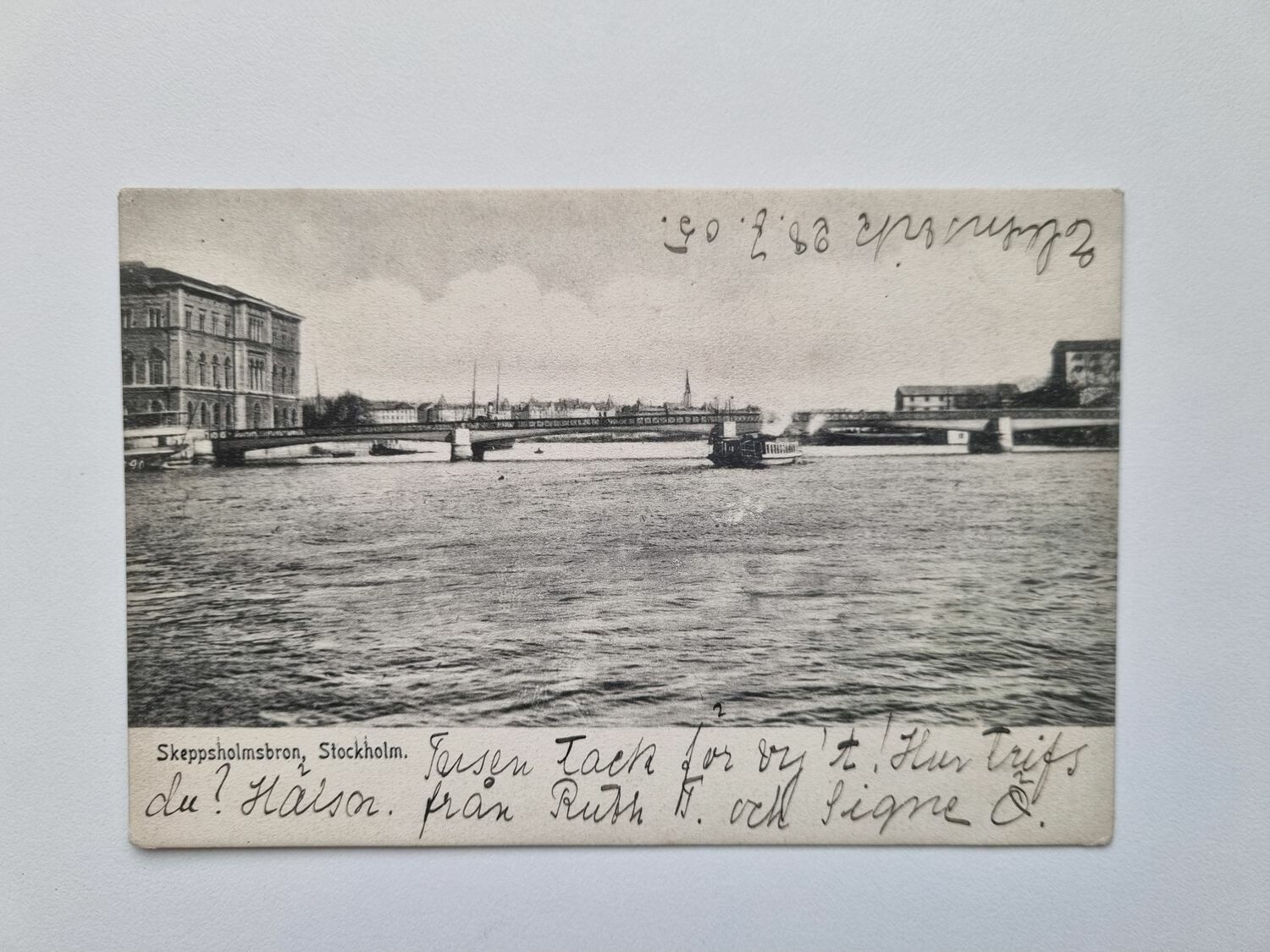 Vykort Skeppsholmsbron, Stockholm