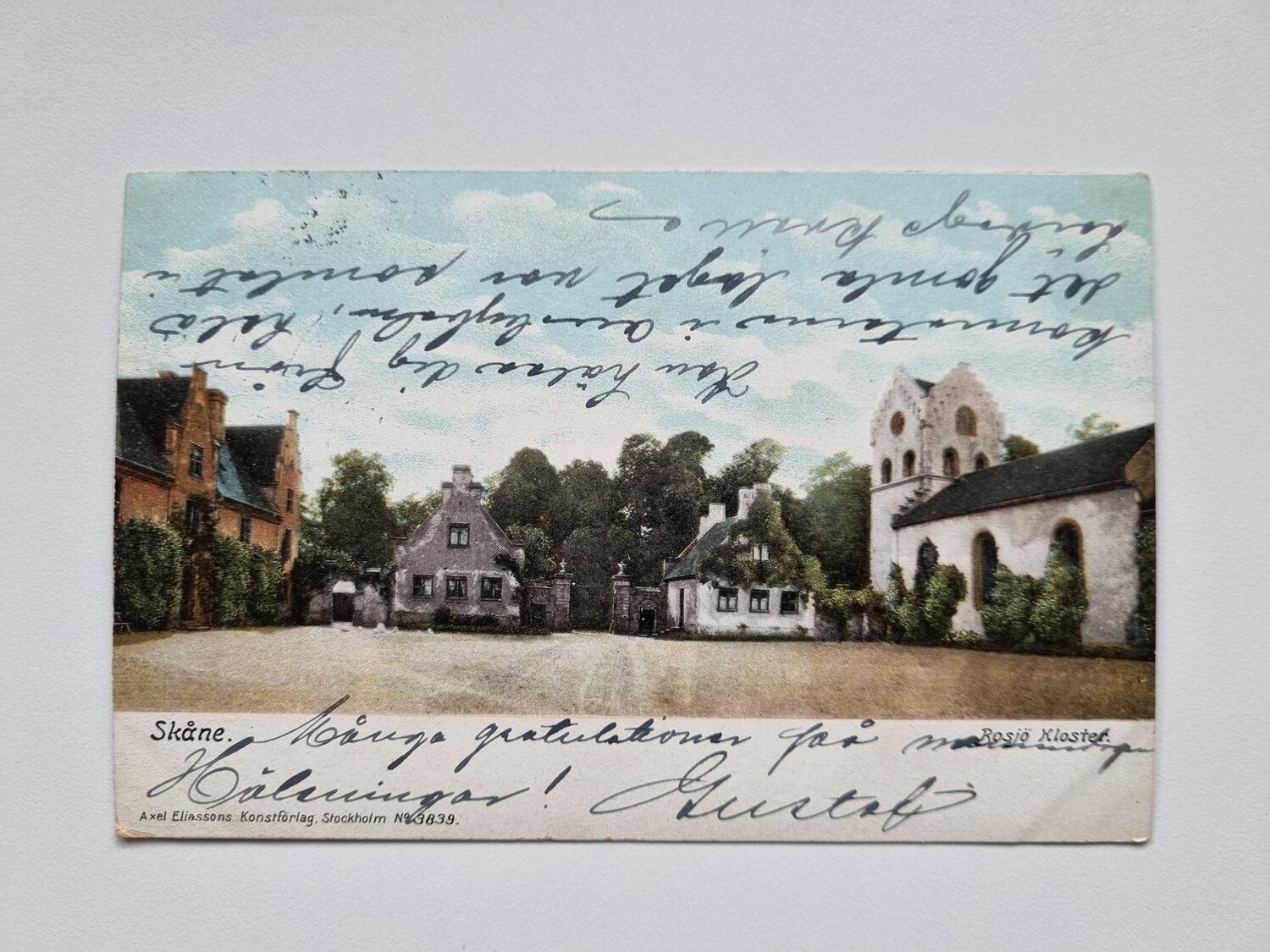 Vykort Skåne, Bosjö kloster, 1905