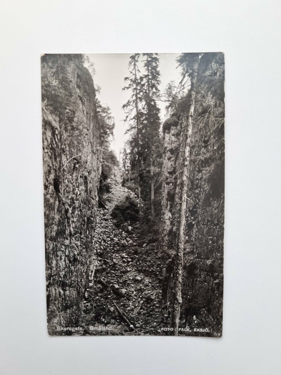 Vykort Skurugata. Småland