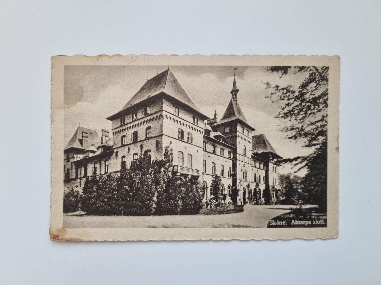 Vykort Skåne. Alnarps slott