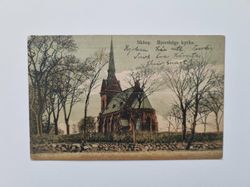 Vykort Skåne. Bjärshögs kyrka 1909