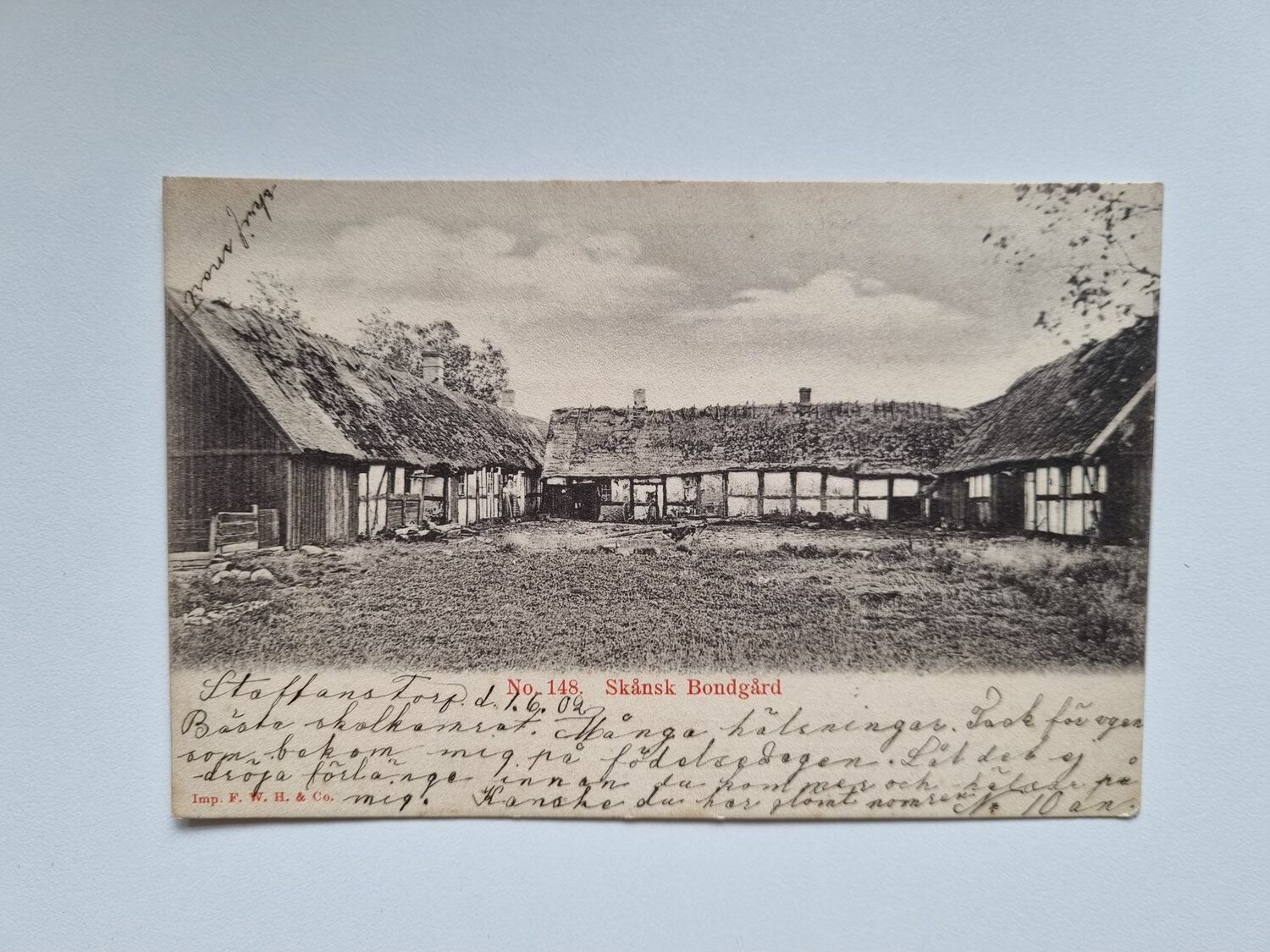 Vykort Skånsk bondgård 1902