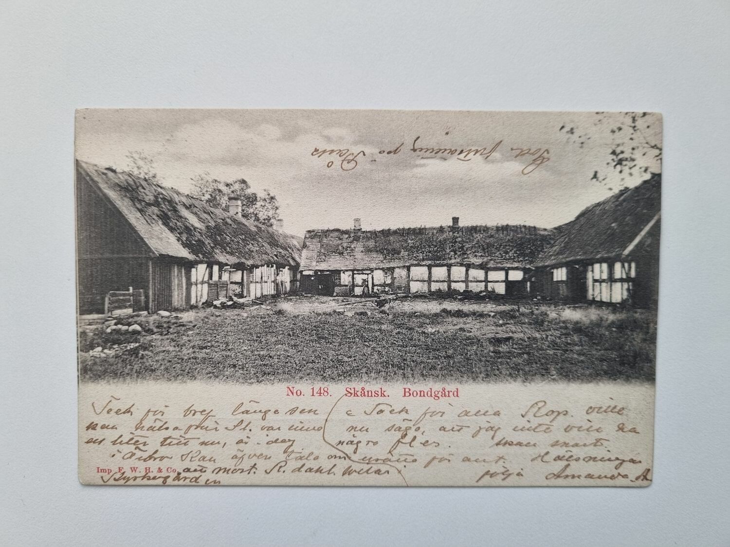 Vykort Skånsk. Bondgård 1903