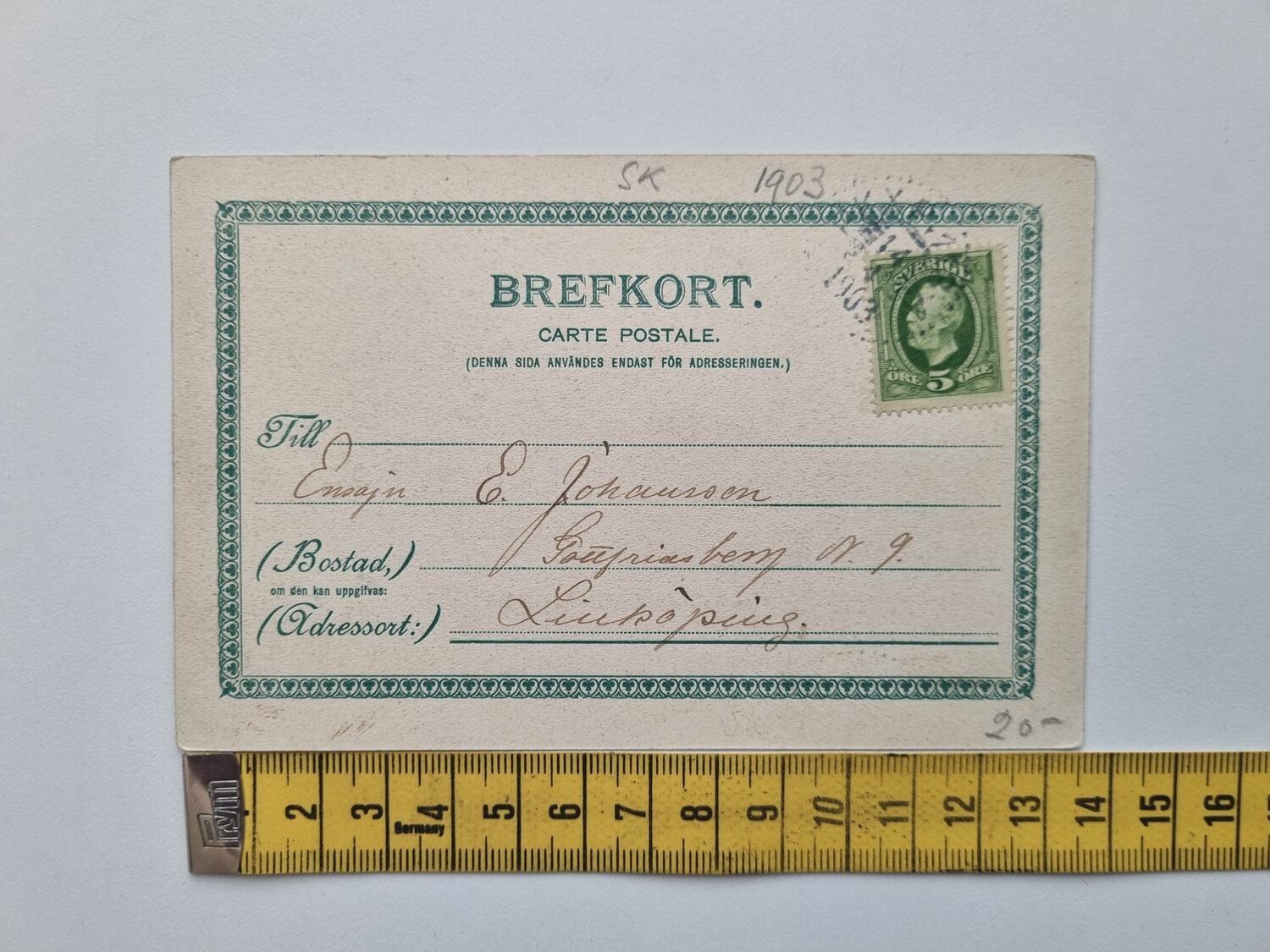 Vykort Skånsk. Bondgård 1903