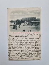 Vykort Slottet från Hotel Rydberg. Stockholm, 1901