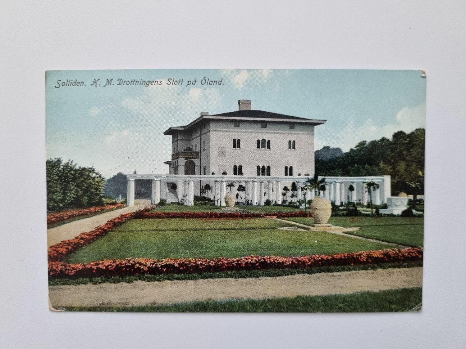Vykort Solliden.H. M. Drottningens Slott på Öland, 1908