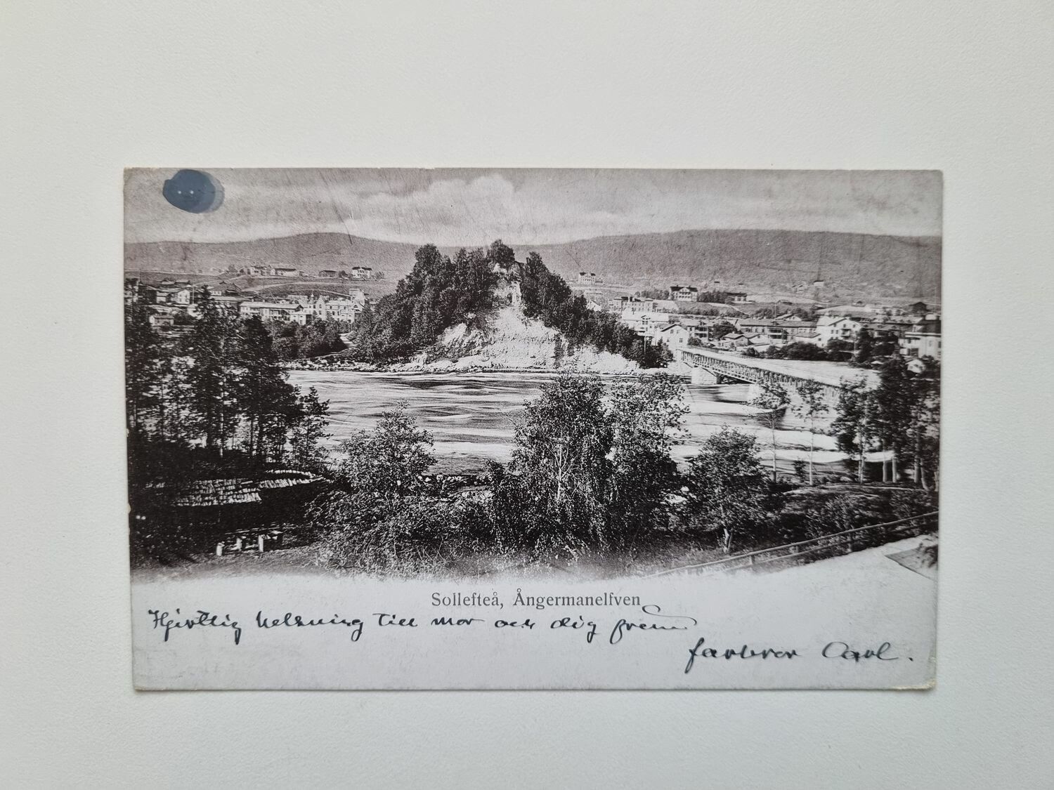 Vykort Sollefteå, Ångermanelfven, 1901