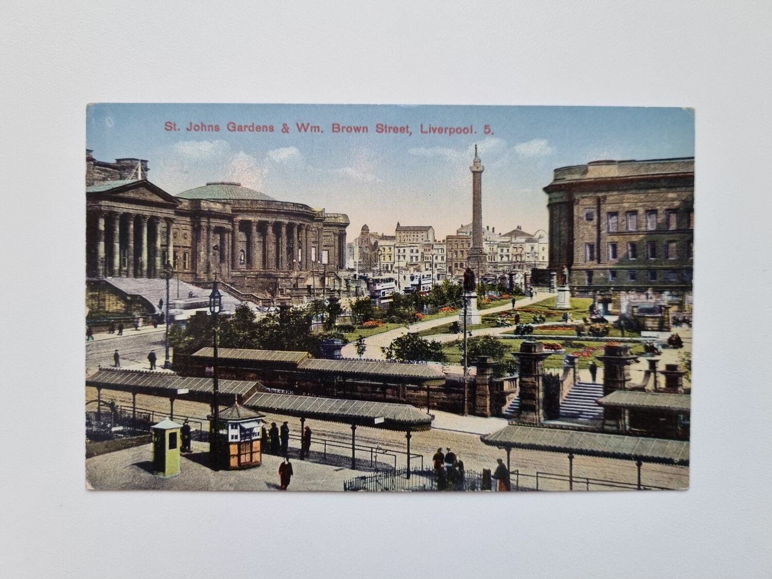 Vykort St. Johns Gardens & Wm. Brown Street, Liverpool