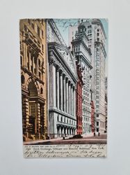 Vykort Stock Exchange, Gillinger and Hanover Buildings, New York - 1905