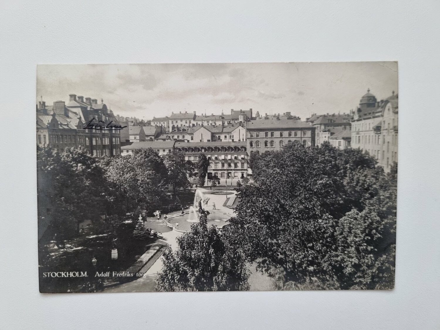 Vykort Stockholm Adolf Fredriks torg, 1924