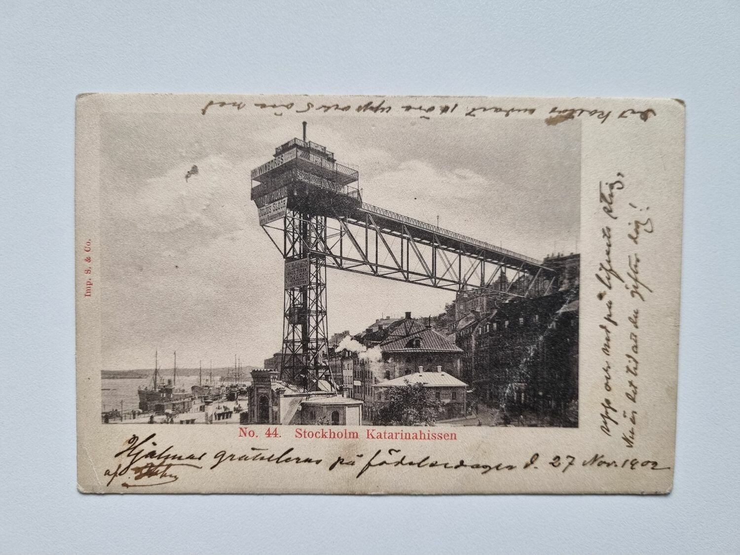 Vykort Stockholm Katarinahissen 1902