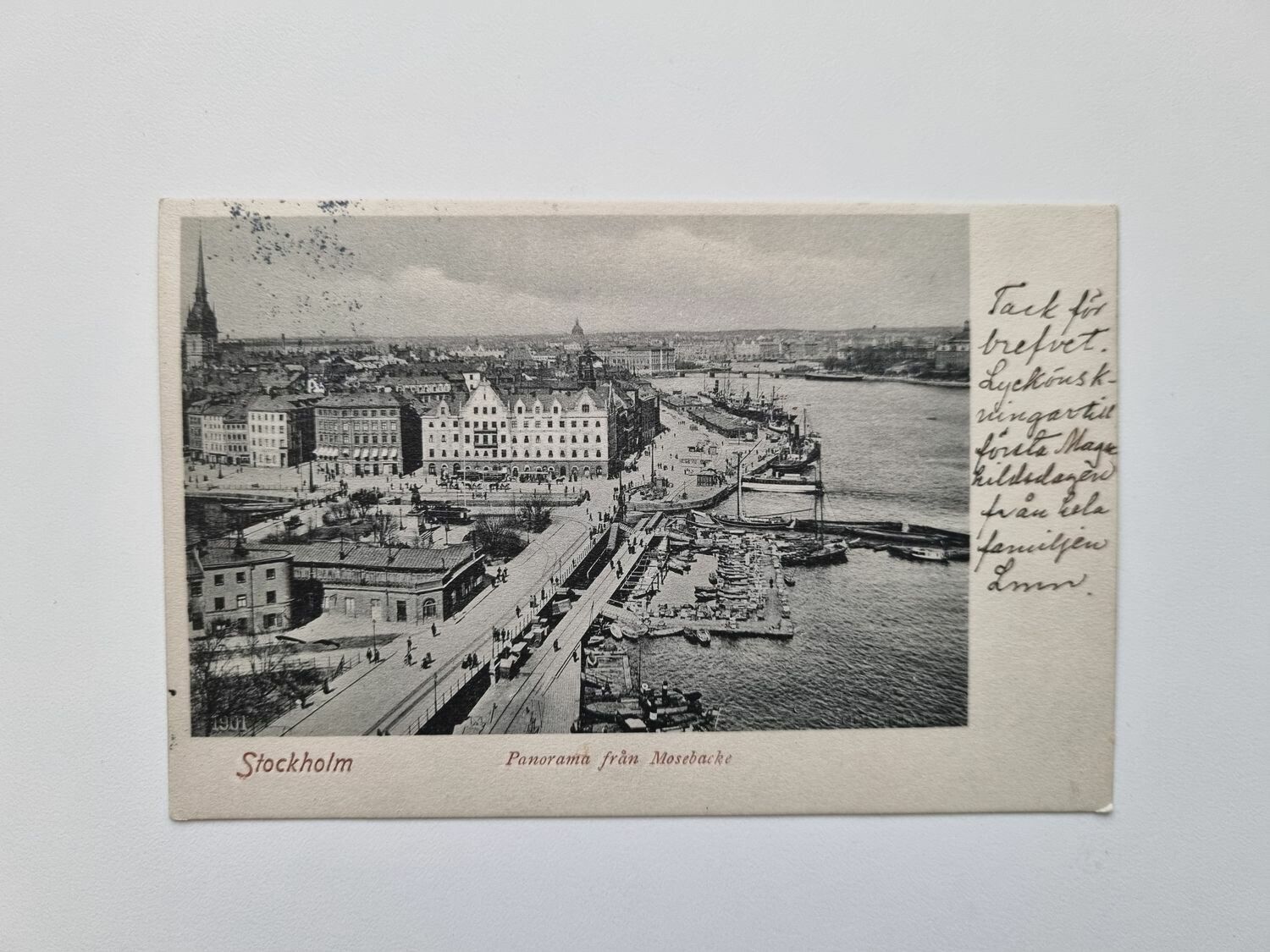 Vykort Stockholm Panorama från Mosebacke