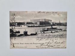 Vykort Stockholm, Kongl. Slottet från Kungsträdgården, 1903