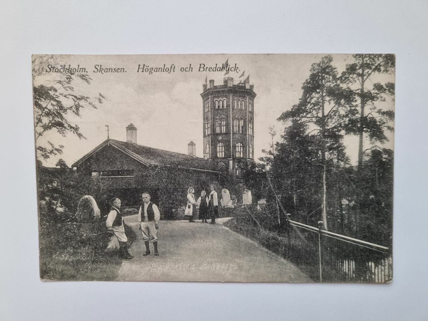 Vykort Stockholm, Skansen. Höganloft och Bredablick 1916