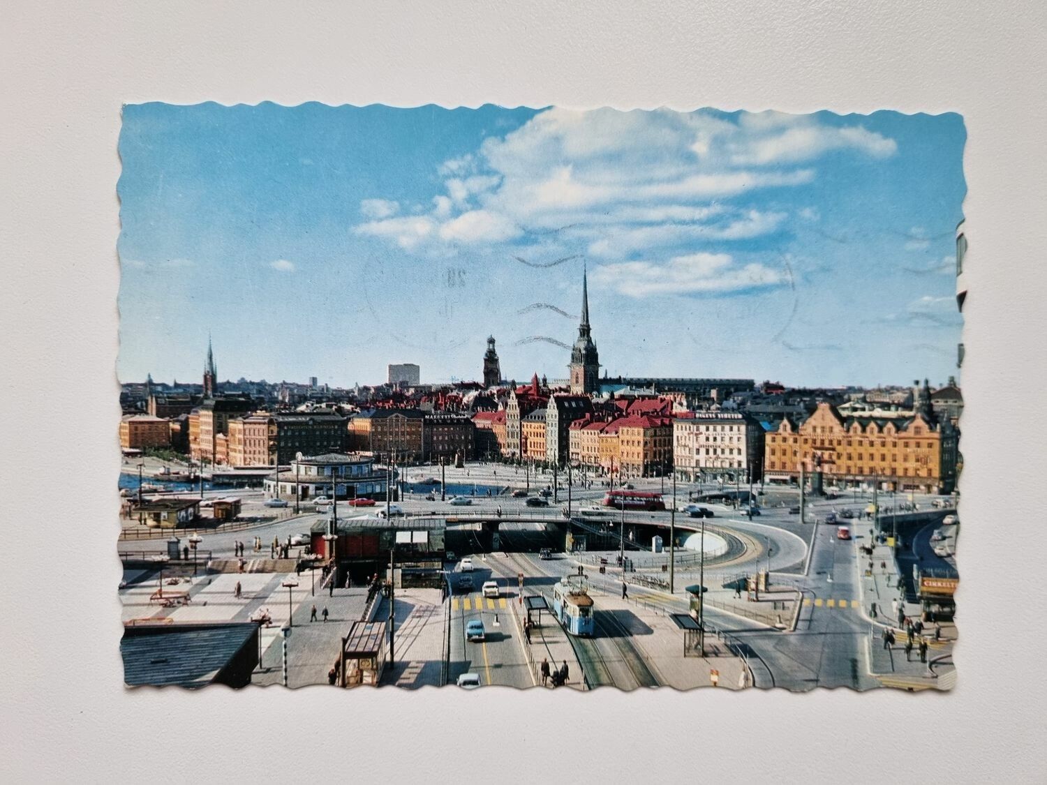 Vykort Stockholm, Slussen och Gamla Sta'n.