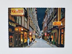 Vykort Stockholm. Gamla Stan, Västerlånggatan